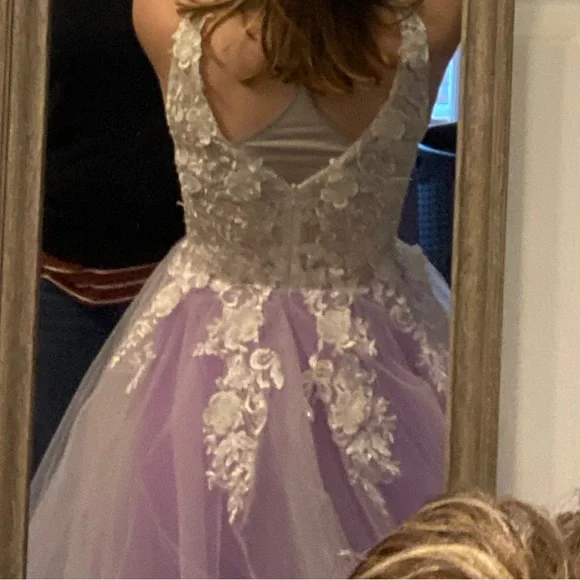 promlilly | Dresses | White And Purple Ball Gown Prom Dress | Poshmark